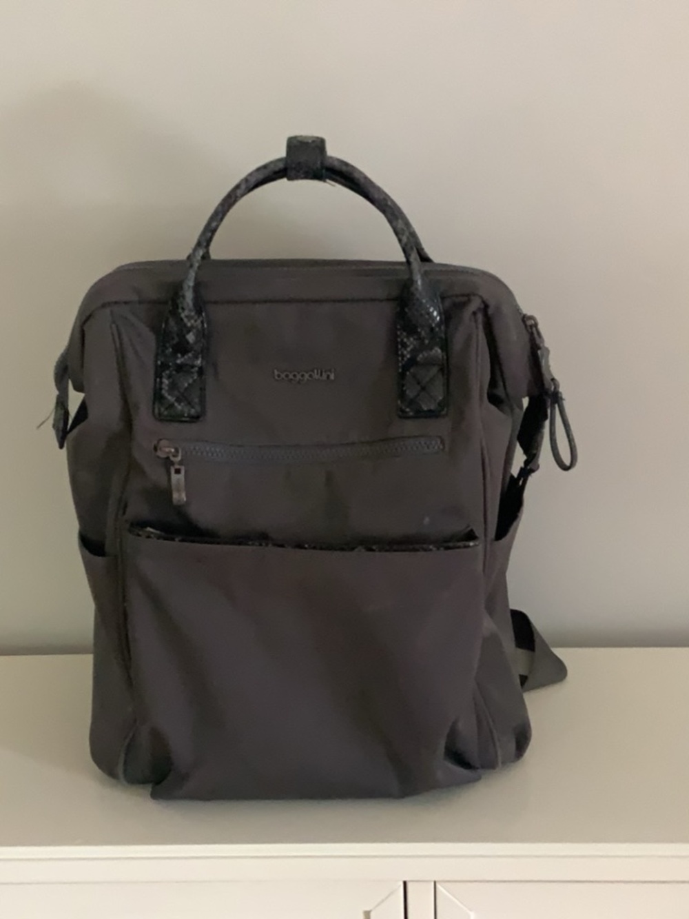 Baggallini Soho Backpack in Smoke color